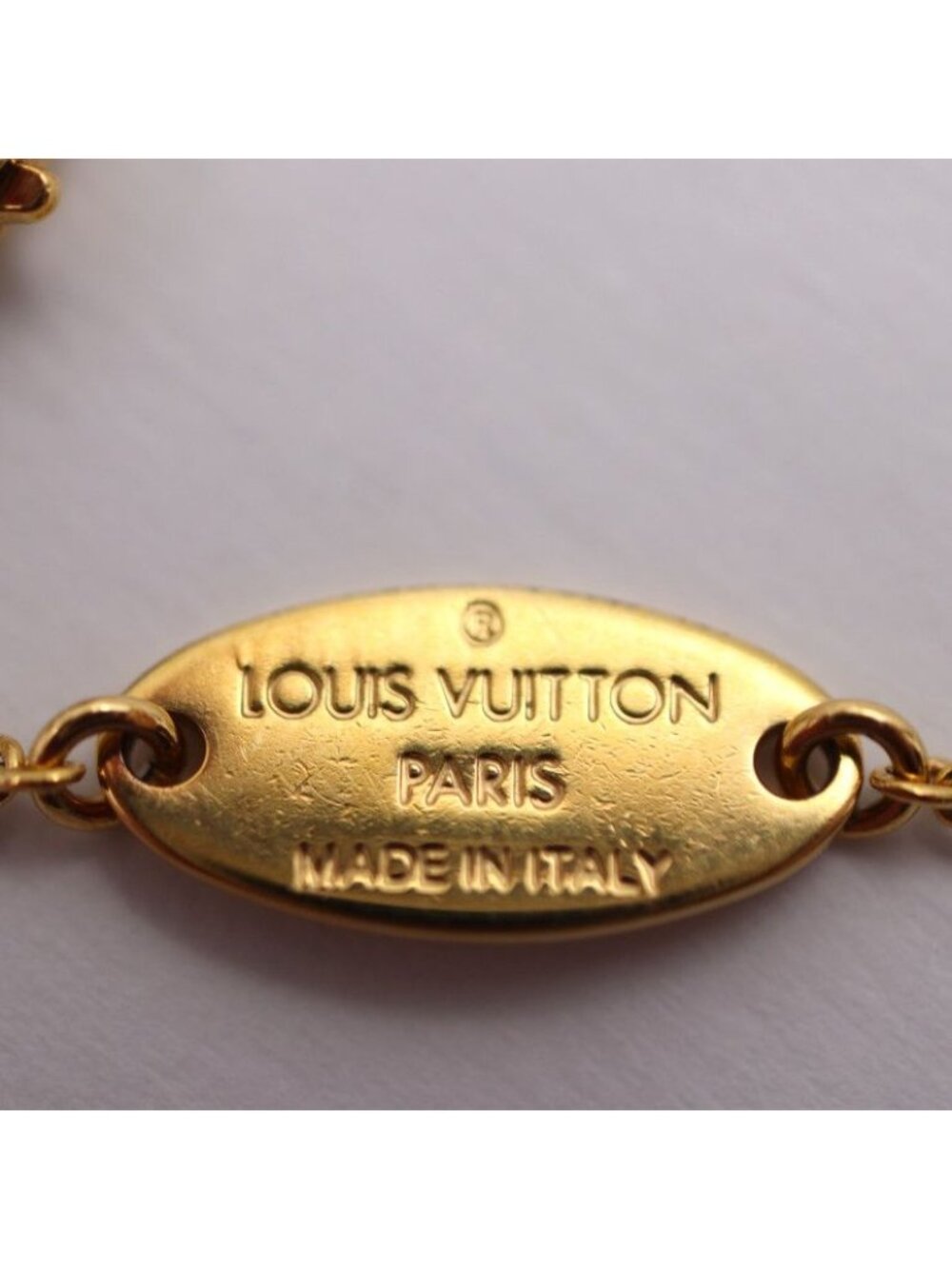 Louis Vuitton Bracelet Louisette Metal Gold Flower Viton - Picture 9 of 10